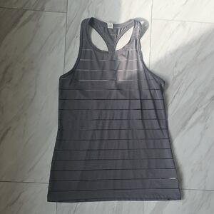 Athleta Gray Striped Racerback Tank